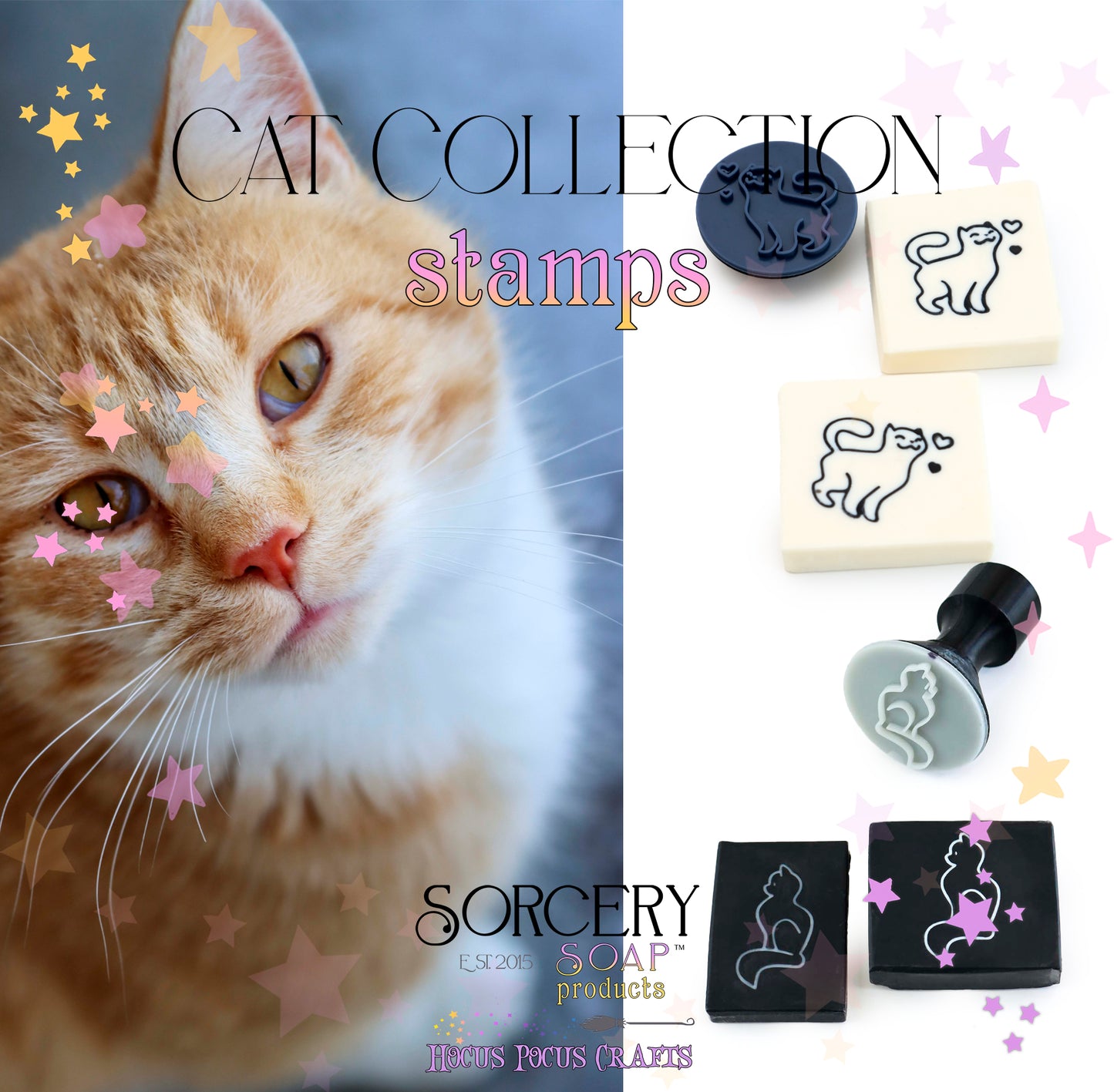 Cat Love Soap Stamps