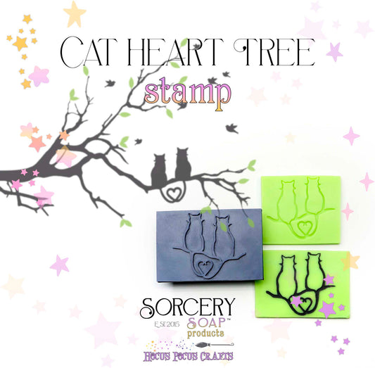 Cat Heart Tree Stamp