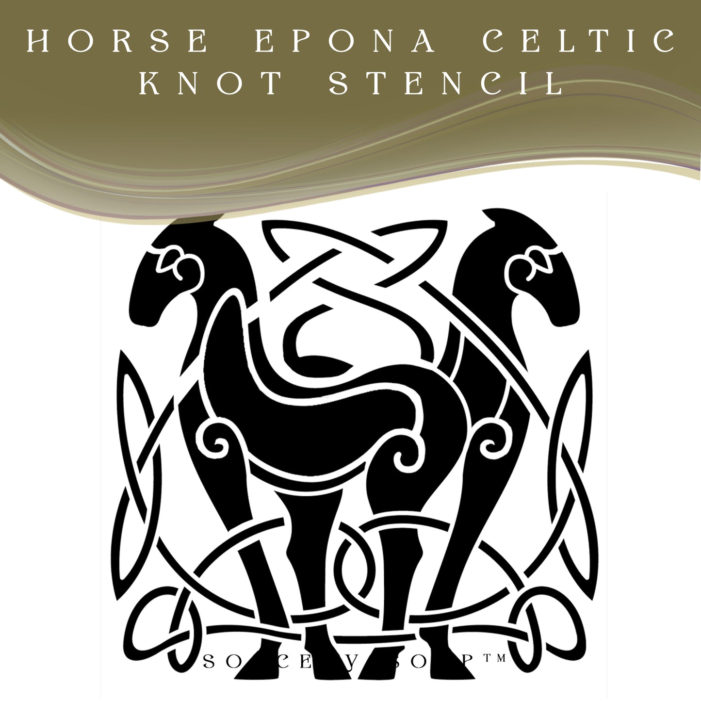 Horse Epona Celtic Knot Stencil - Sorcery Soap