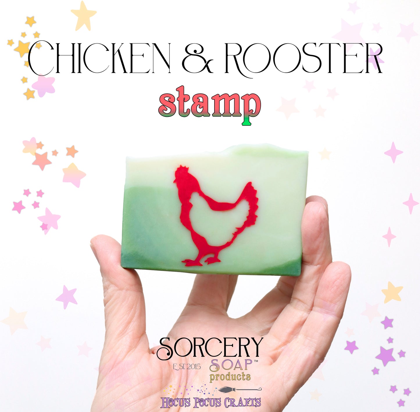 Chicken and Rooster Stamp