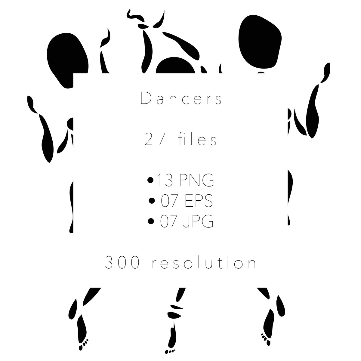 Female Dancers Silhouette Digital Download