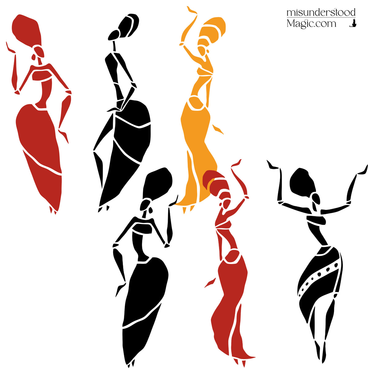 Female Dancers Silhouette Digital Download