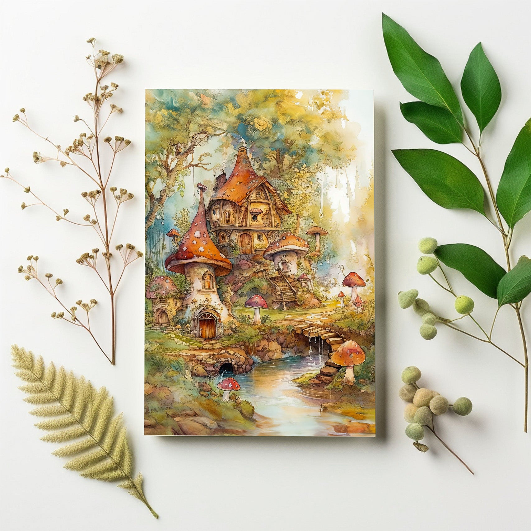 River Fairy Village Folded Card