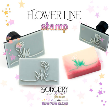 Flower Line Soap Stamp