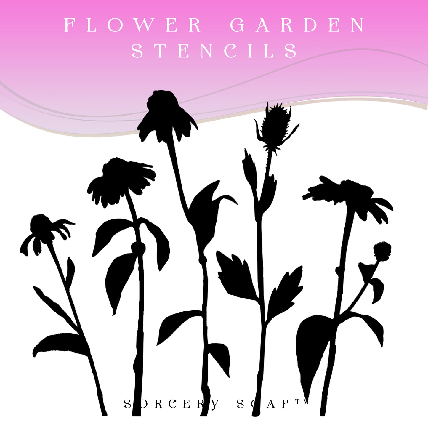 Flower Garden Stencil - Sorcery Soap