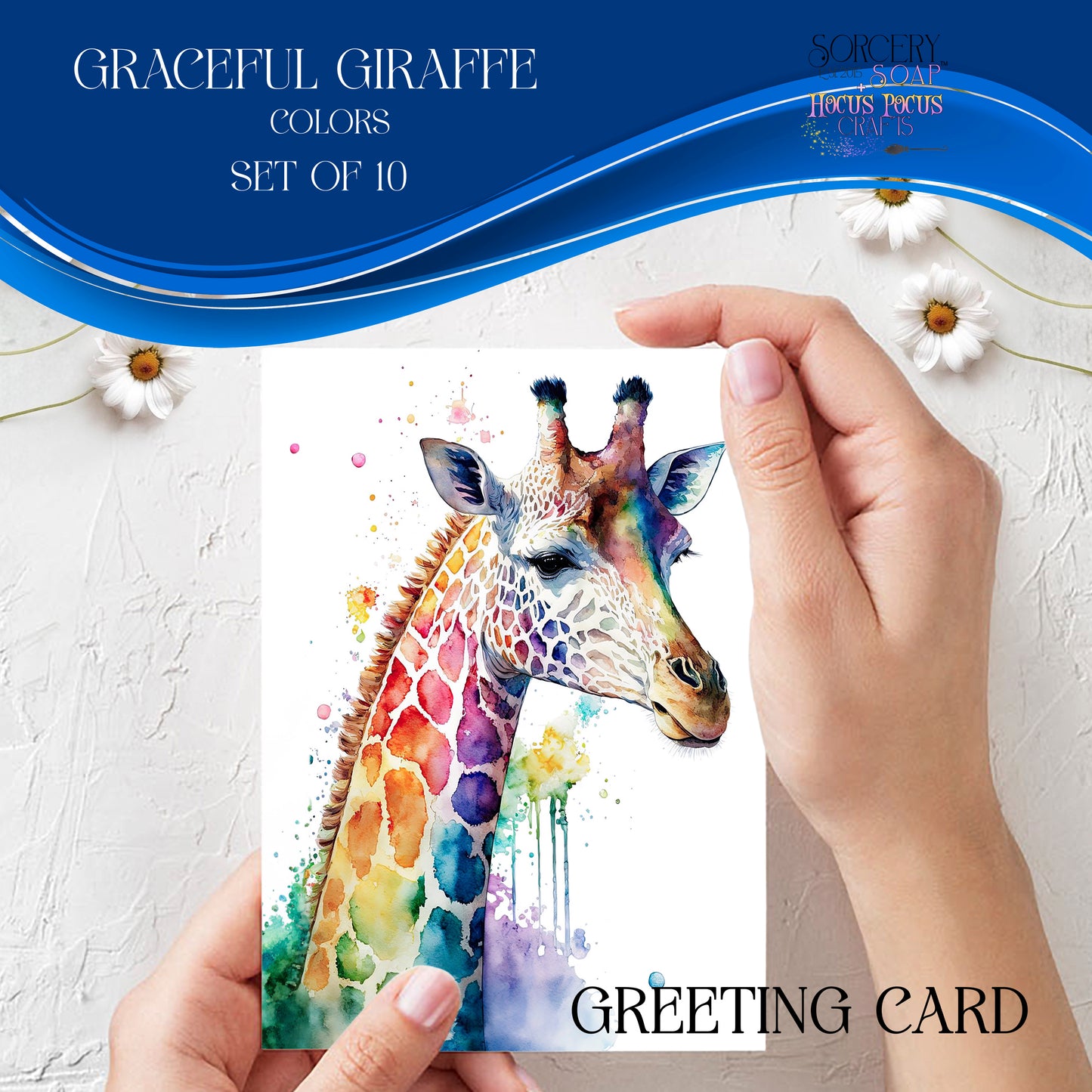 Graceful Giraffe Colors Greeting Card