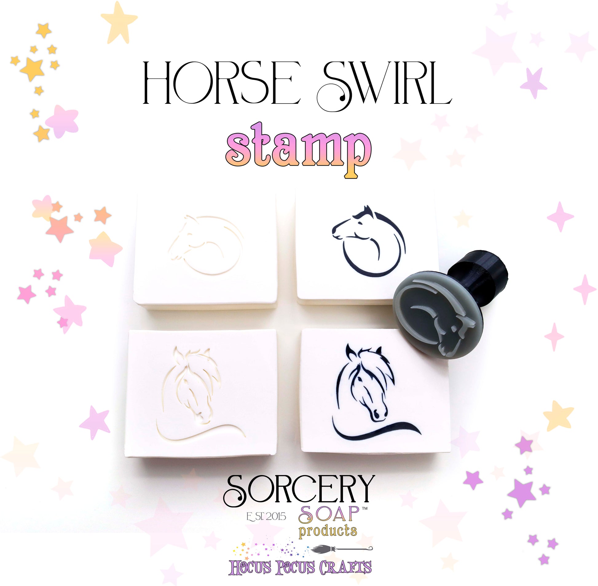 Horse Swirl Soap Stamp