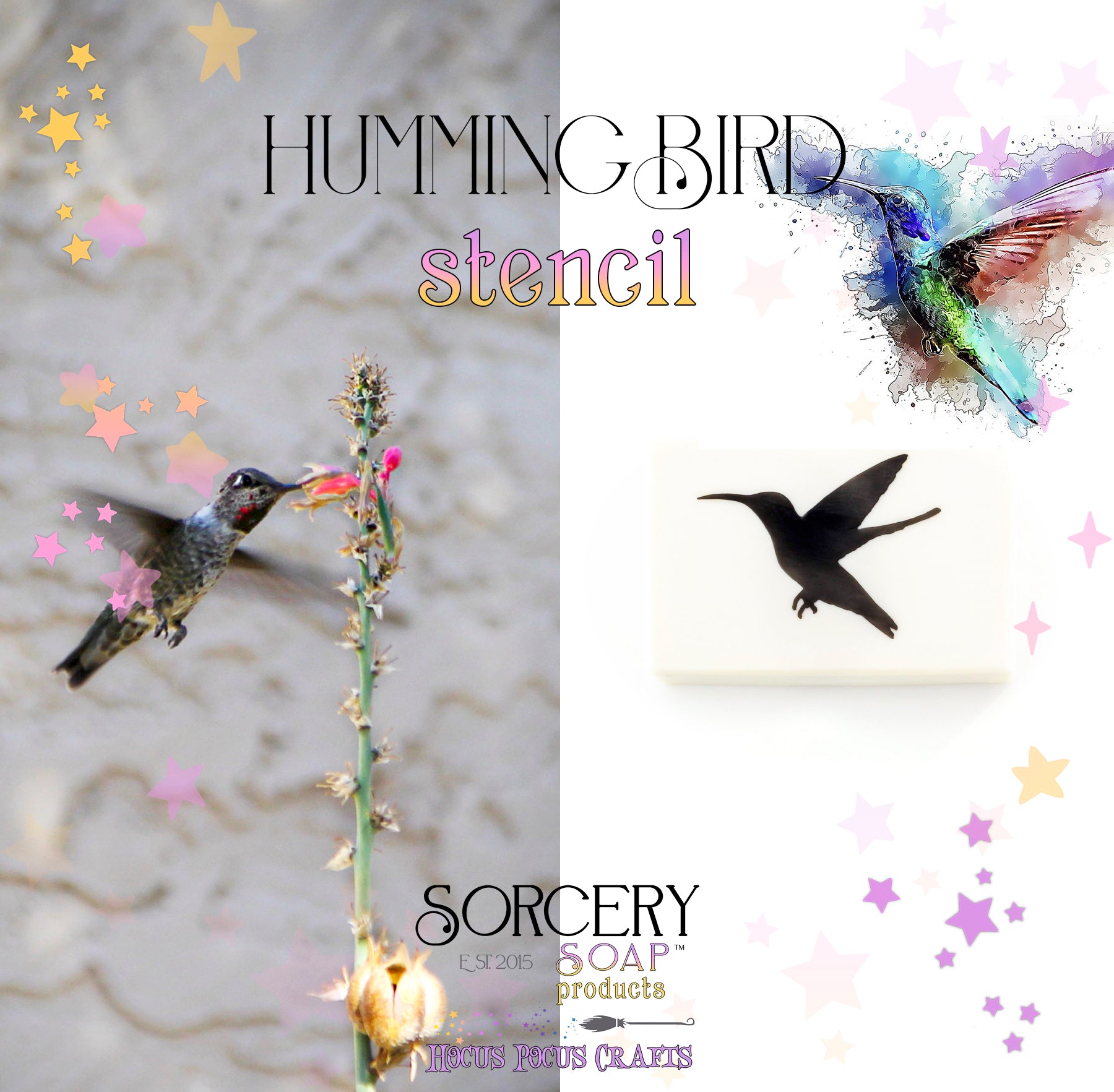 Bird Stencils Hummingbird