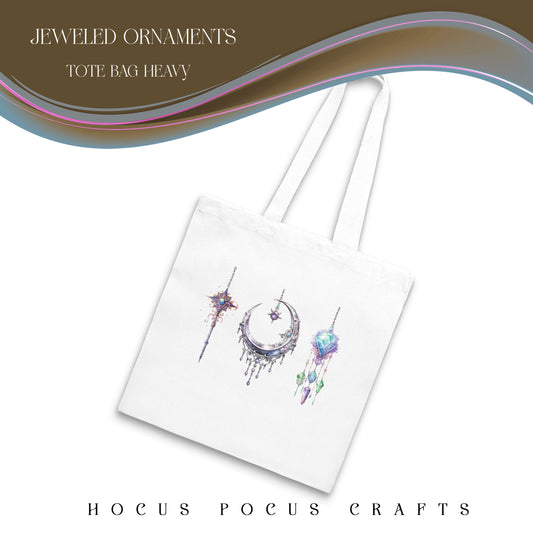 Jeweled Ornaments Tote Bag Heavy by  Sorcery Soap + Hocus Pocus Crafts