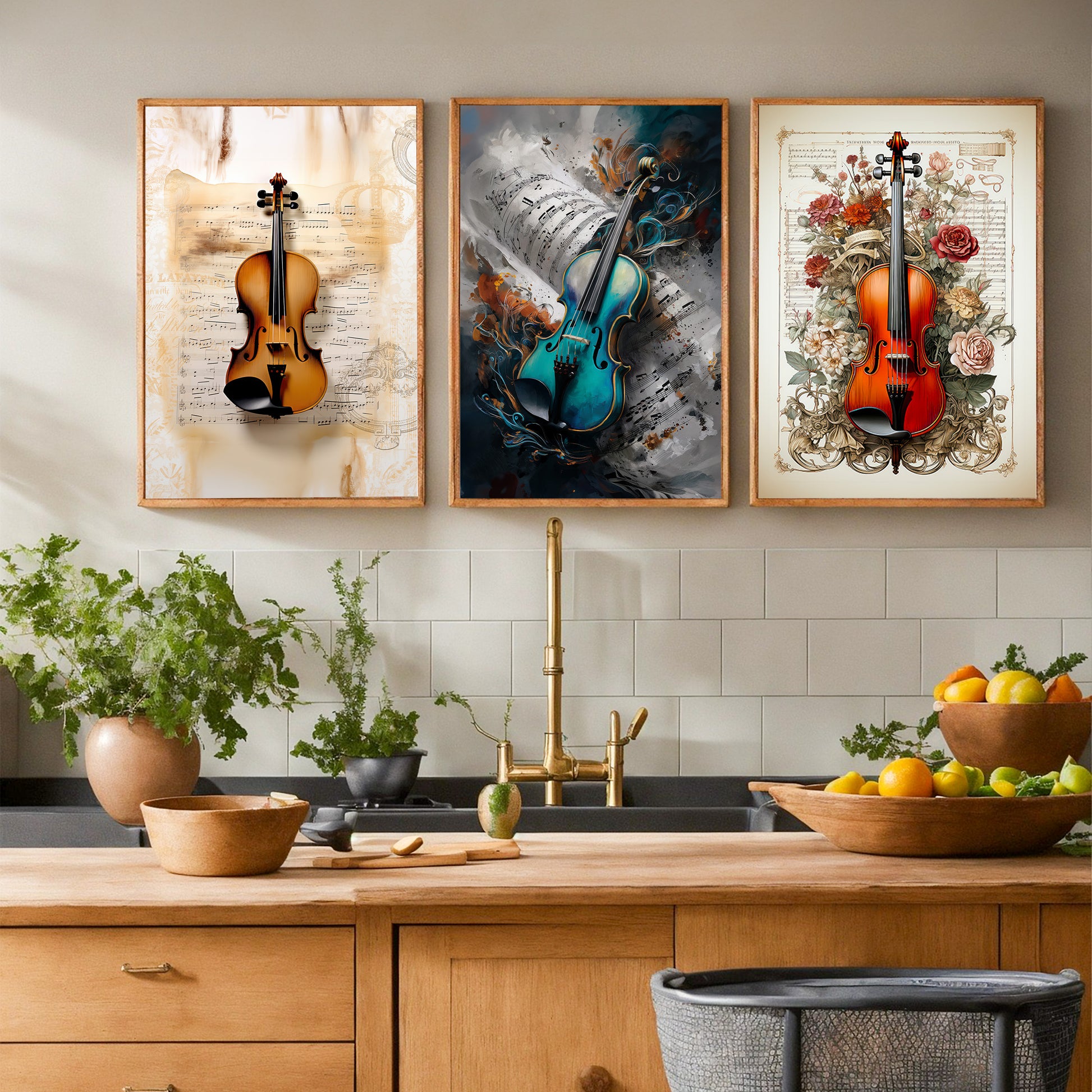 Antique Magical Violin Poster - 24" x 36"