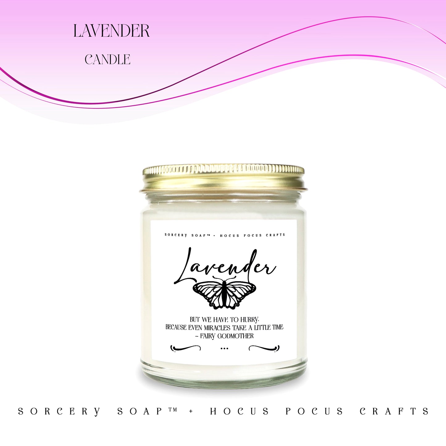 Lavender Candle Clear Jar 9oz