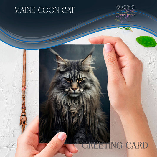 Maine Coon Cat Greeting Card