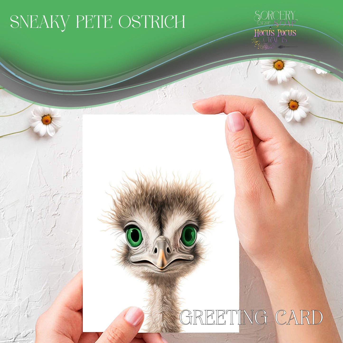 Sneaky Pete Ostrich Greeting Card