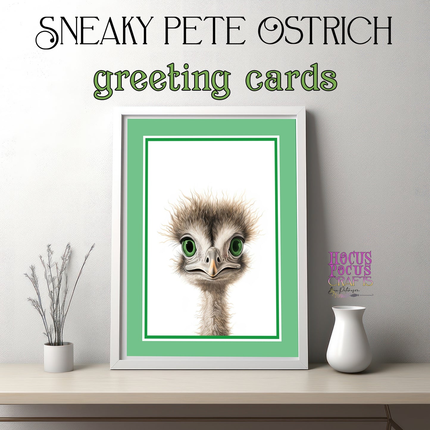 Sneaky Pete Ostrich Greeting Card