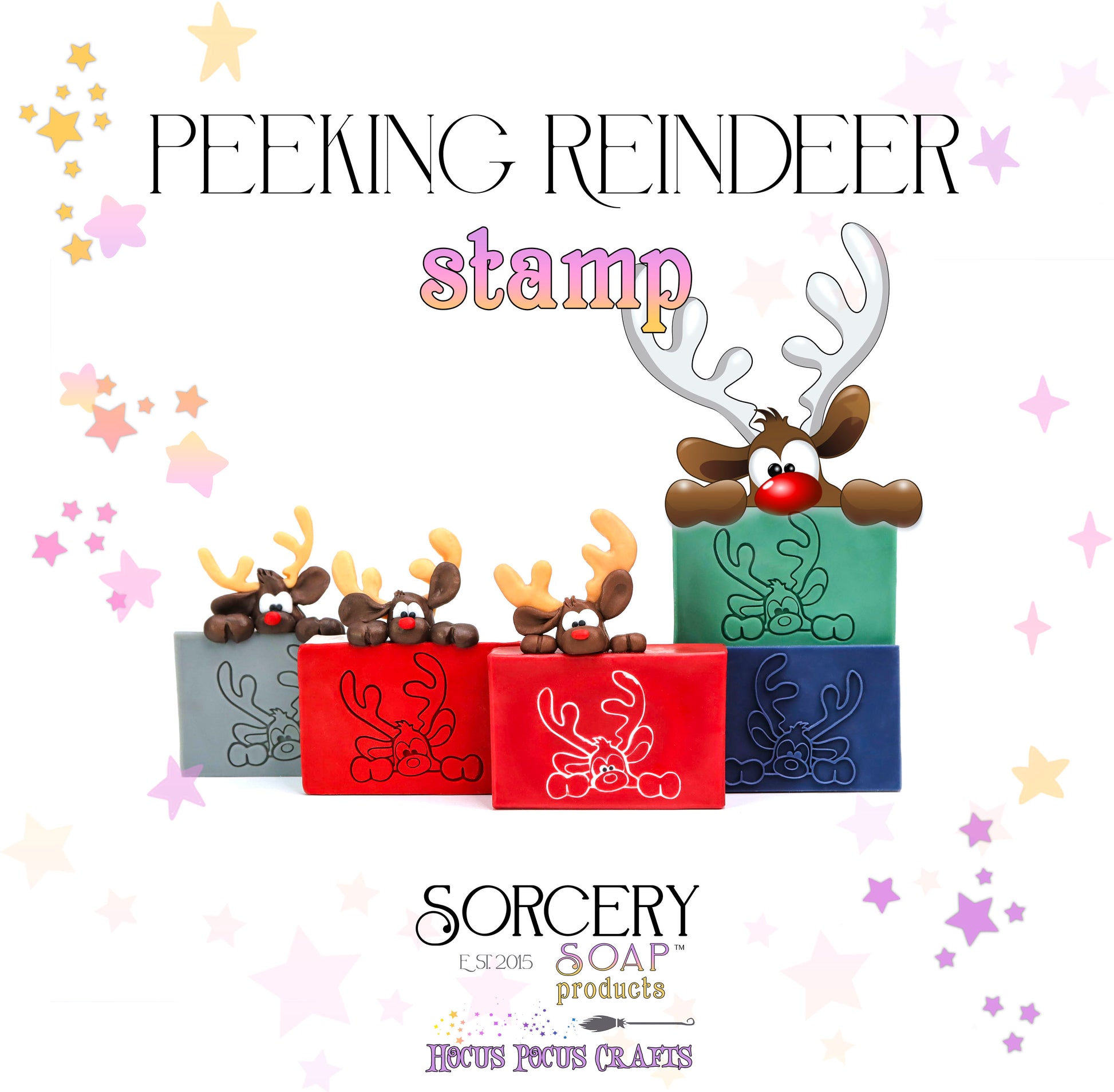 Holiday Peeking Reindeer Soap Stamp