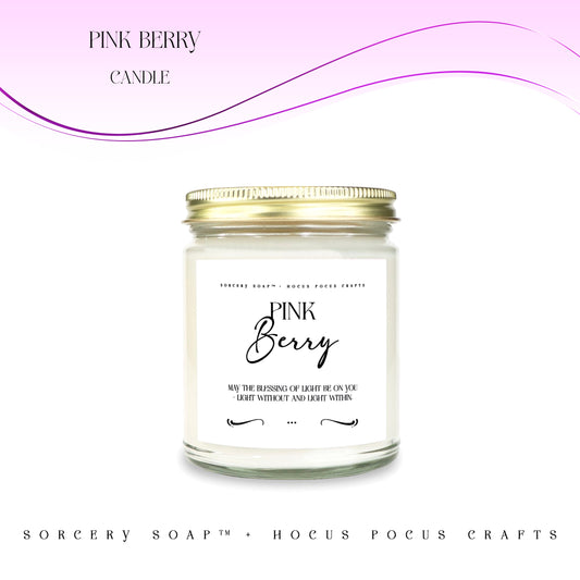 Pink Berry Candle Clear Jar 9oz