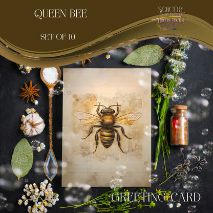 Steampunk Queen Bee Greeting Card