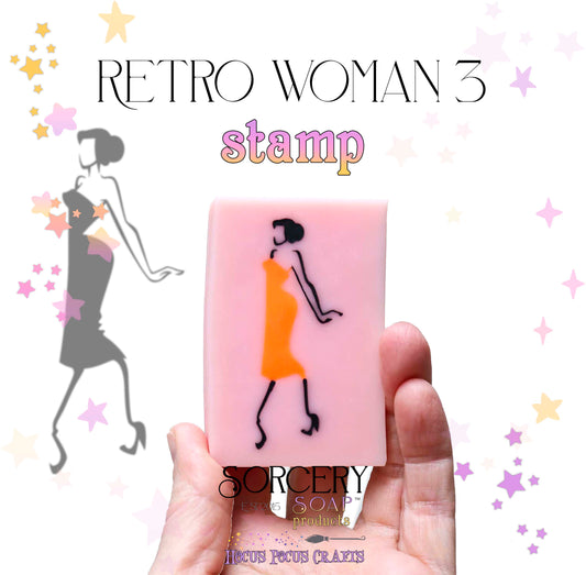 Retro Woman 3 Stamp
