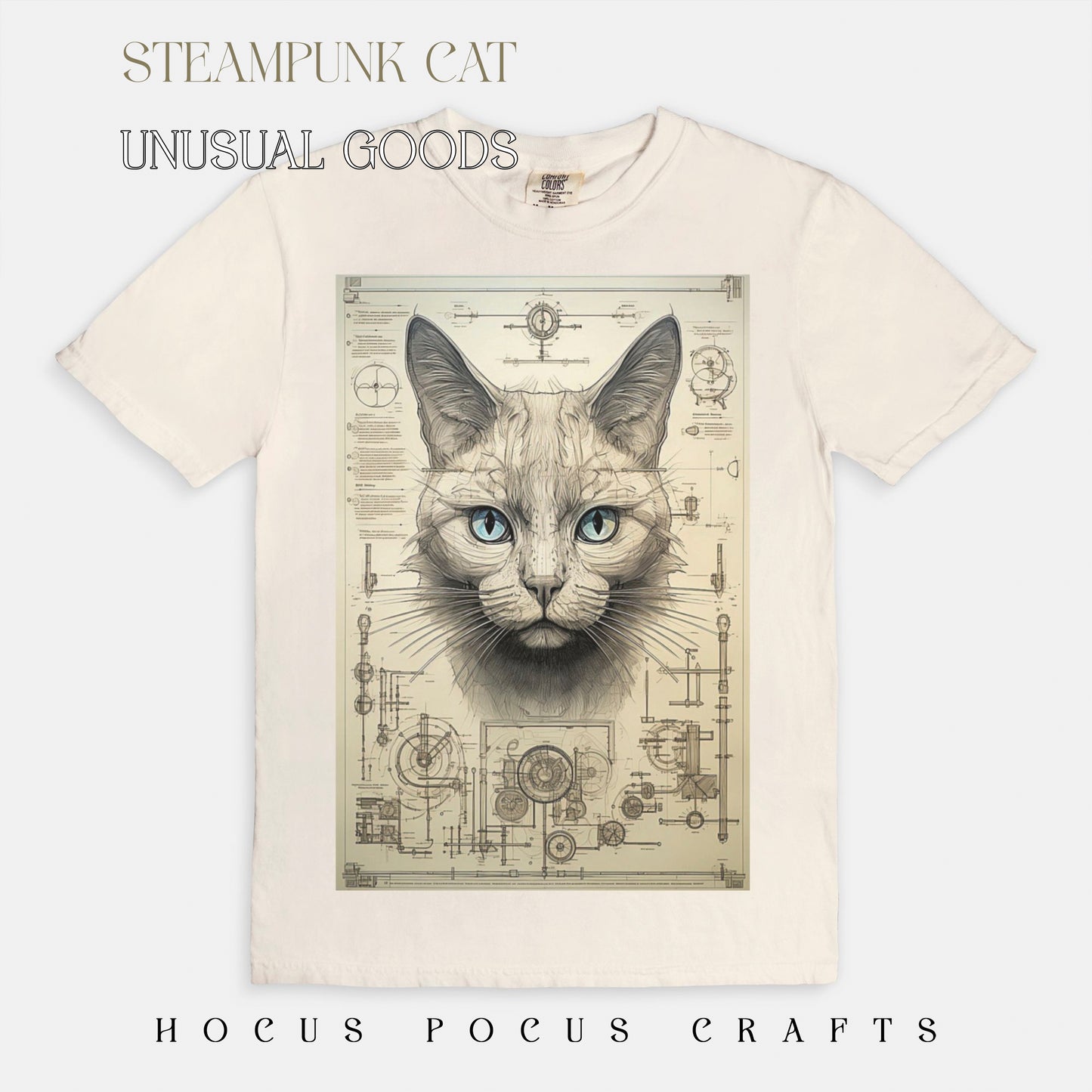 Steampunk Cat Comfort Color Tee 1717