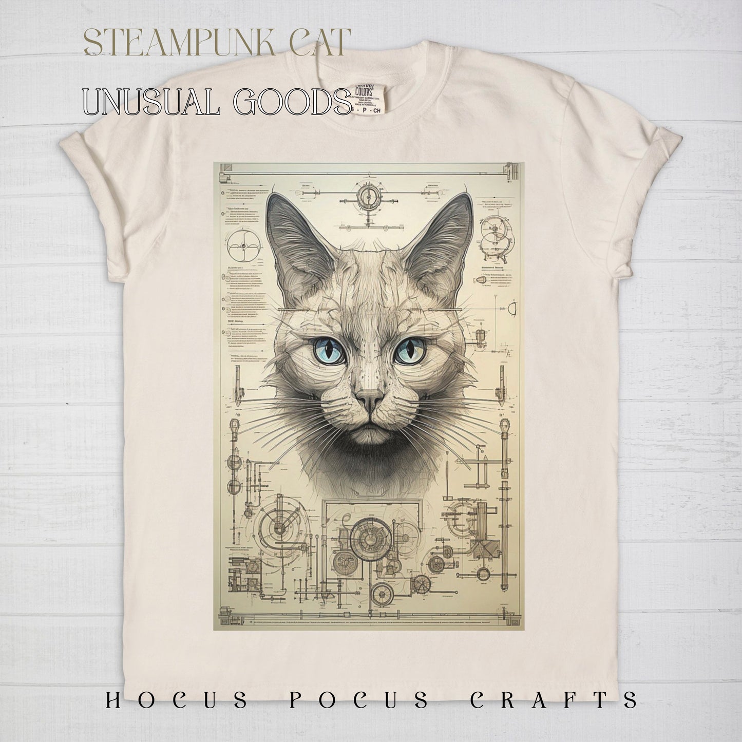 Steampunk Cat Comfort Color Tee 1717