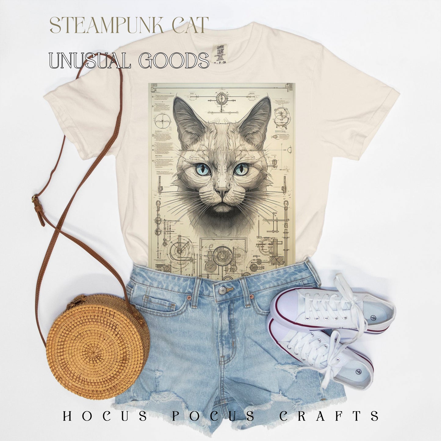 Steampunk Cat Comfort Color Tee 1717