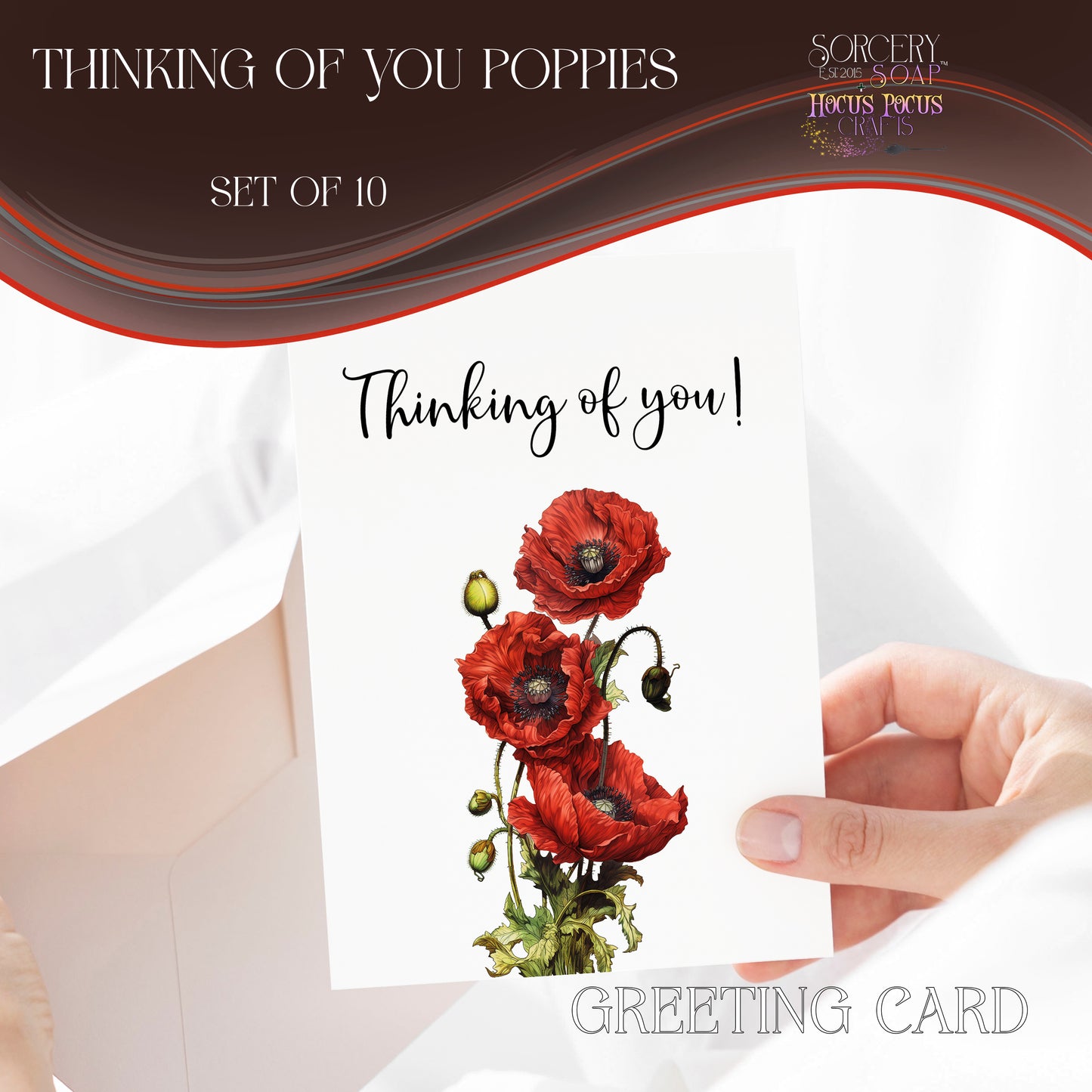 Thinking of You Poppy Greeting Cards