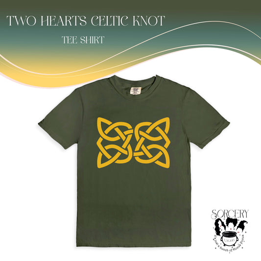 Two Hearts Celtic Knot Tshirt by Sorcery Soap + Hocus Pocus Crafts