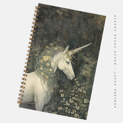 Enchanted Unicorn Notebook Hardcover Spiral 5.5 x 8.5