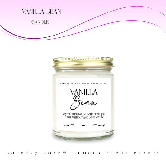 Vanilla Bean Candle Clear Jar 9oz