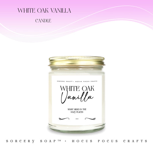 White Oak & Vanilla Candle Clear Jar 9oz