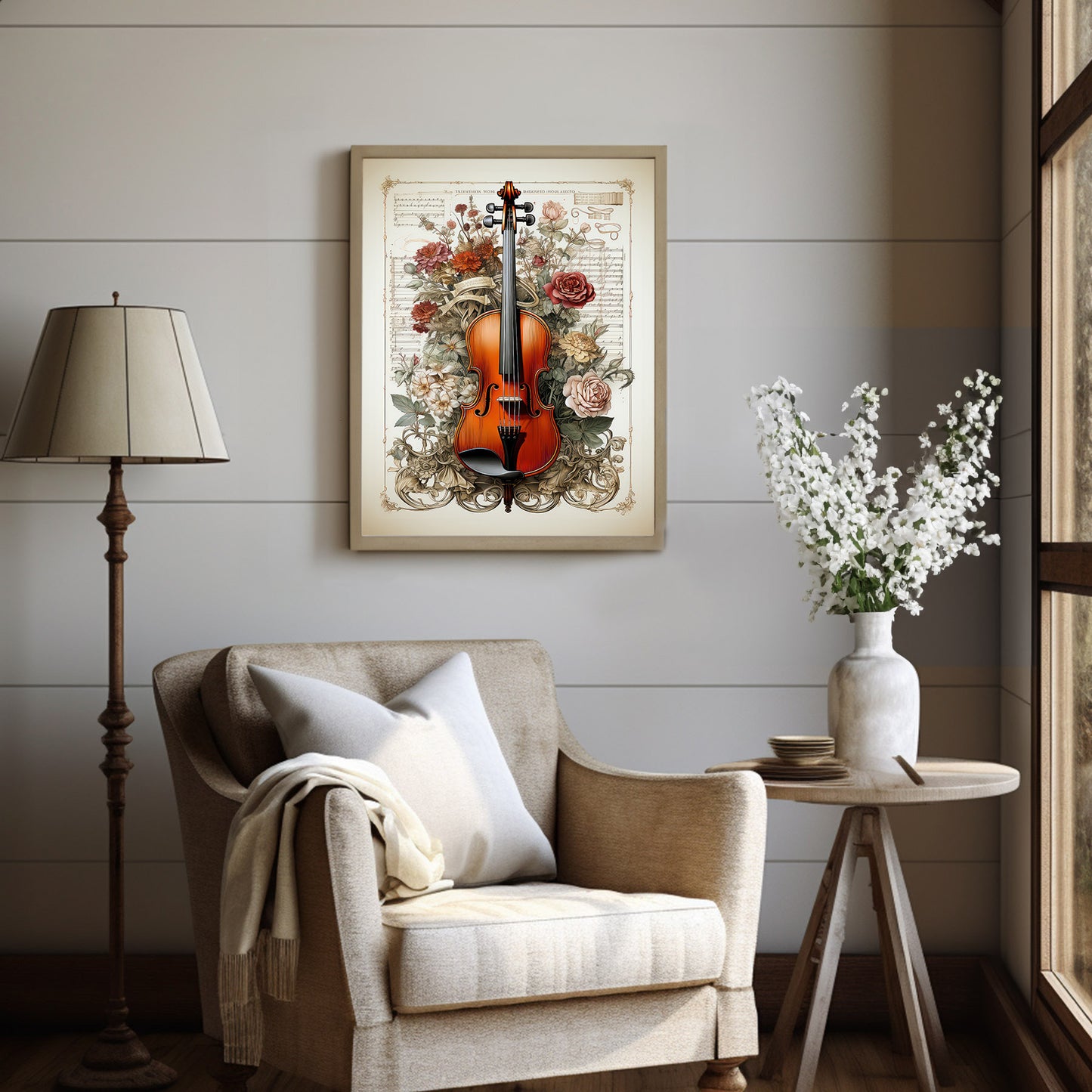 Antique Magical Violin Poster - 24" x 36"