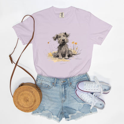 Adorable Puppy Tee Shirt Orchid by Sorcery Soap + Hocus Pocus Crafts
