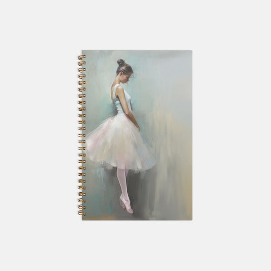Ballerina Contemplation Notebook Hardcover Spiral 5.5 x 8.5