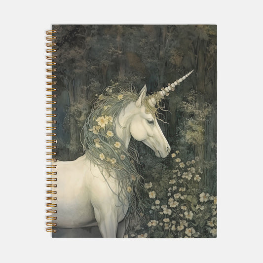 Enchanted Unicorn Journal Notebook Hardcover Spiral 8.5 x 11