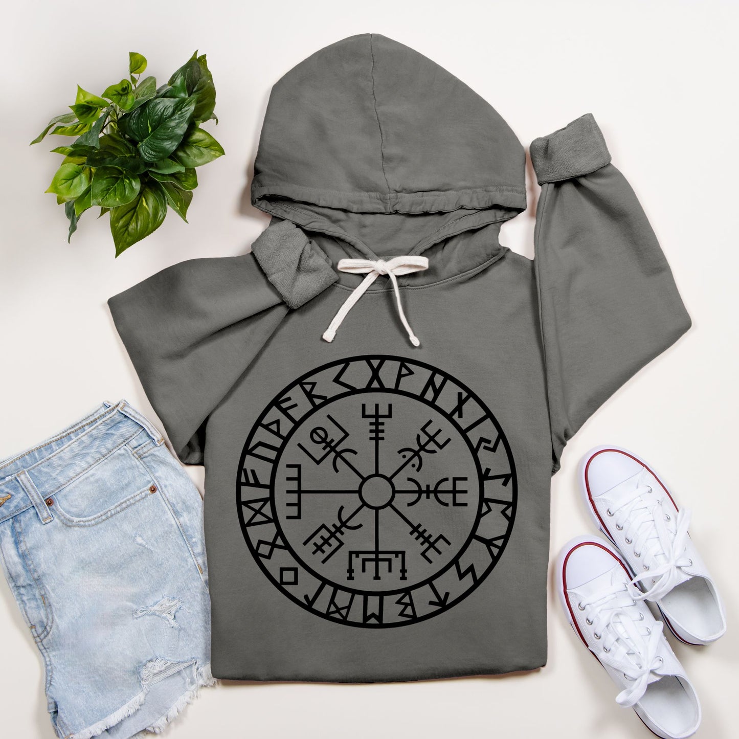 Viking Compass of Guidance Comfort Color Lightweight Hooded Sweatshirt 1467