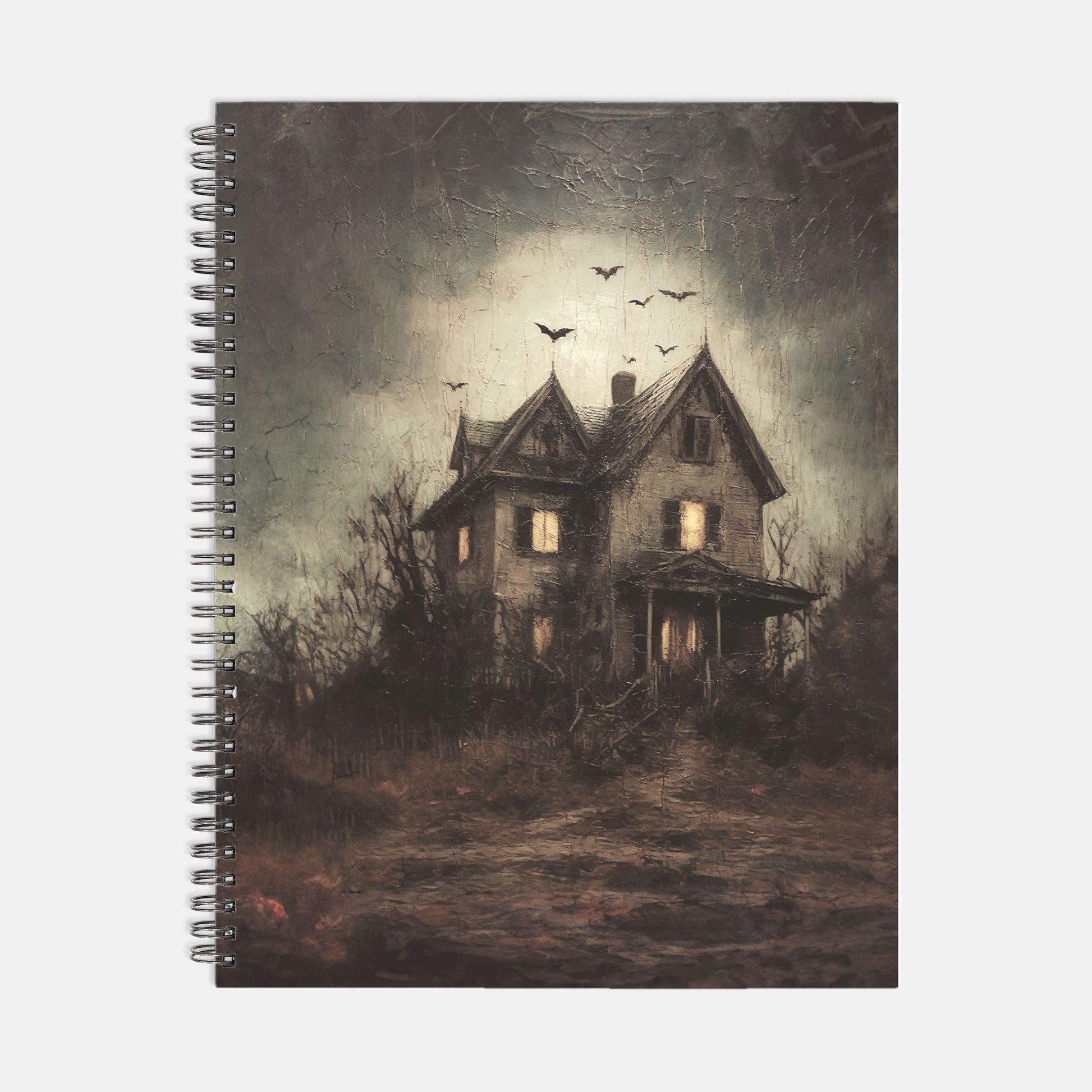 Haunted House Notebook Hardcover Spiral 8.5 x 11