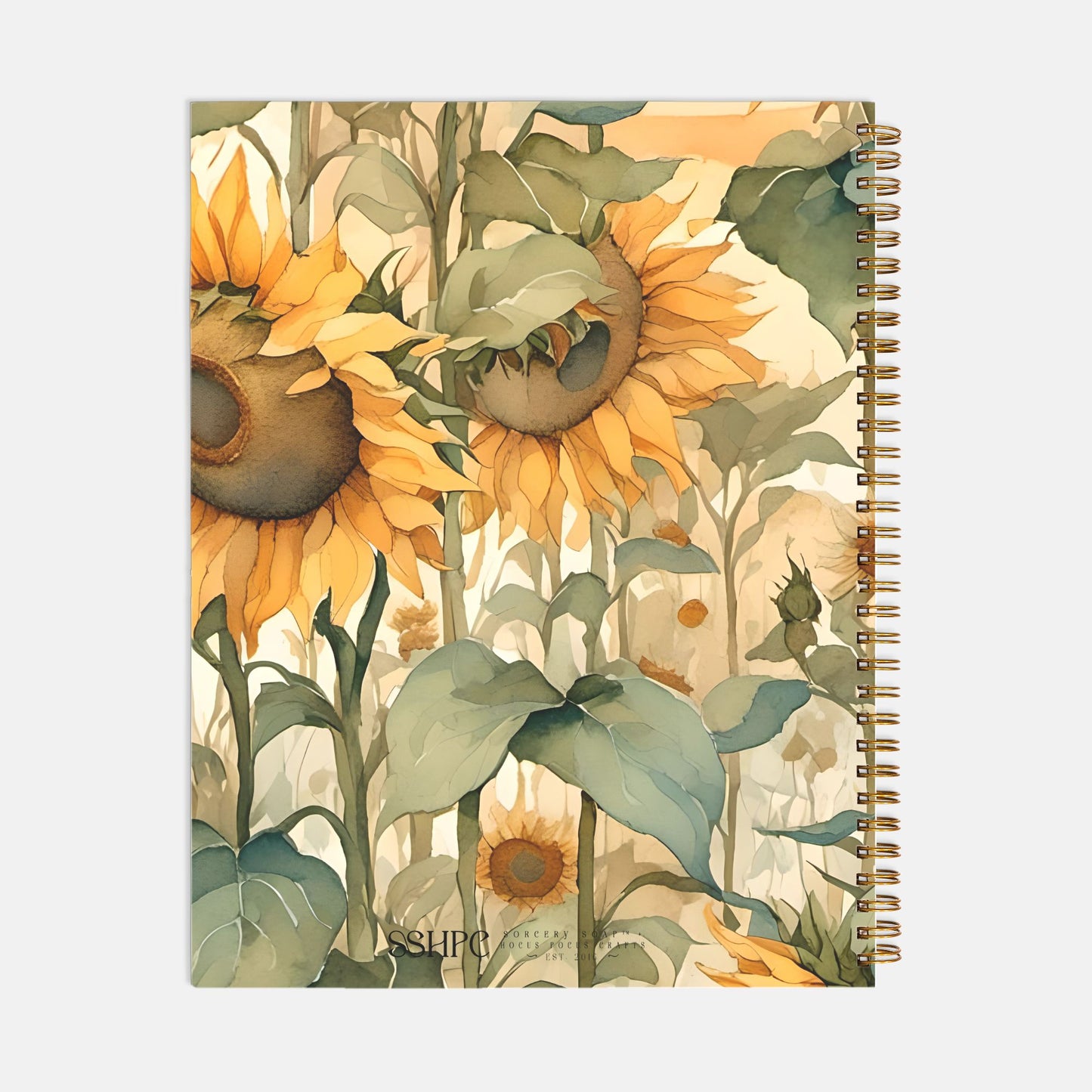 Sunflower Journal Notebook Hardcover Spiral 8.5 x 11