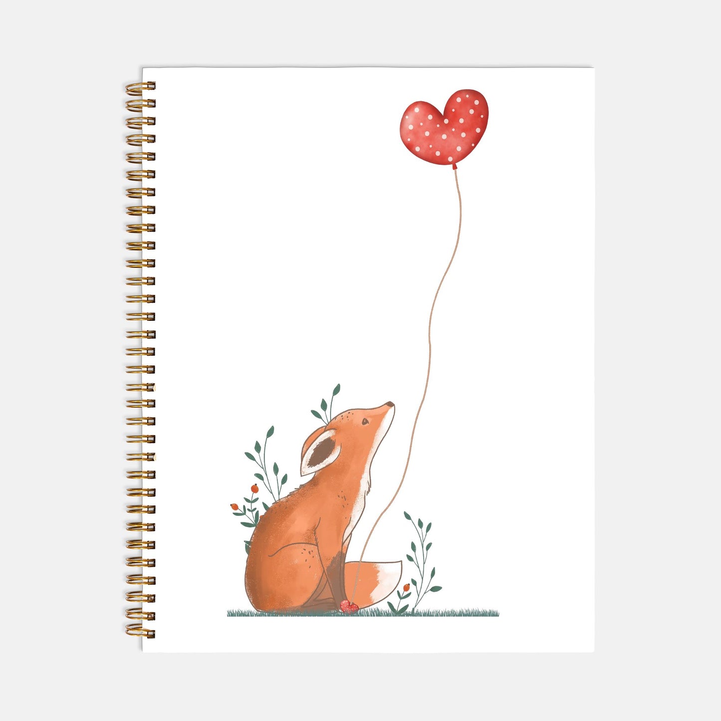 Sweet Fox Journal Notebook Hardcover Spiral 8.5 x 11