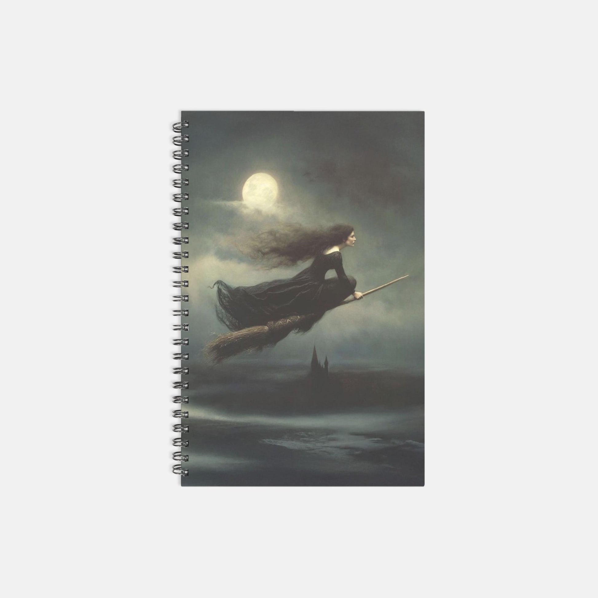 Flying Witch Notebook Hardcover Spiral 5.5 x 8.5