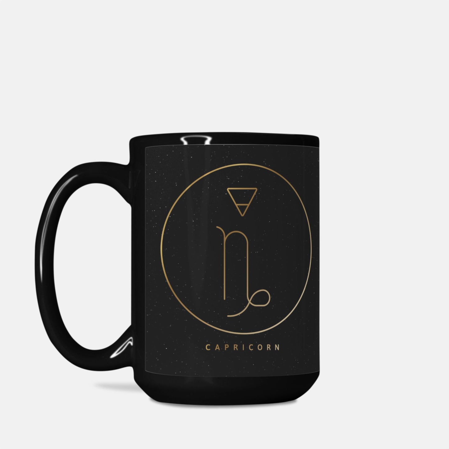 Capricorn Black & Gold Mug Deluxe 15oz. Black