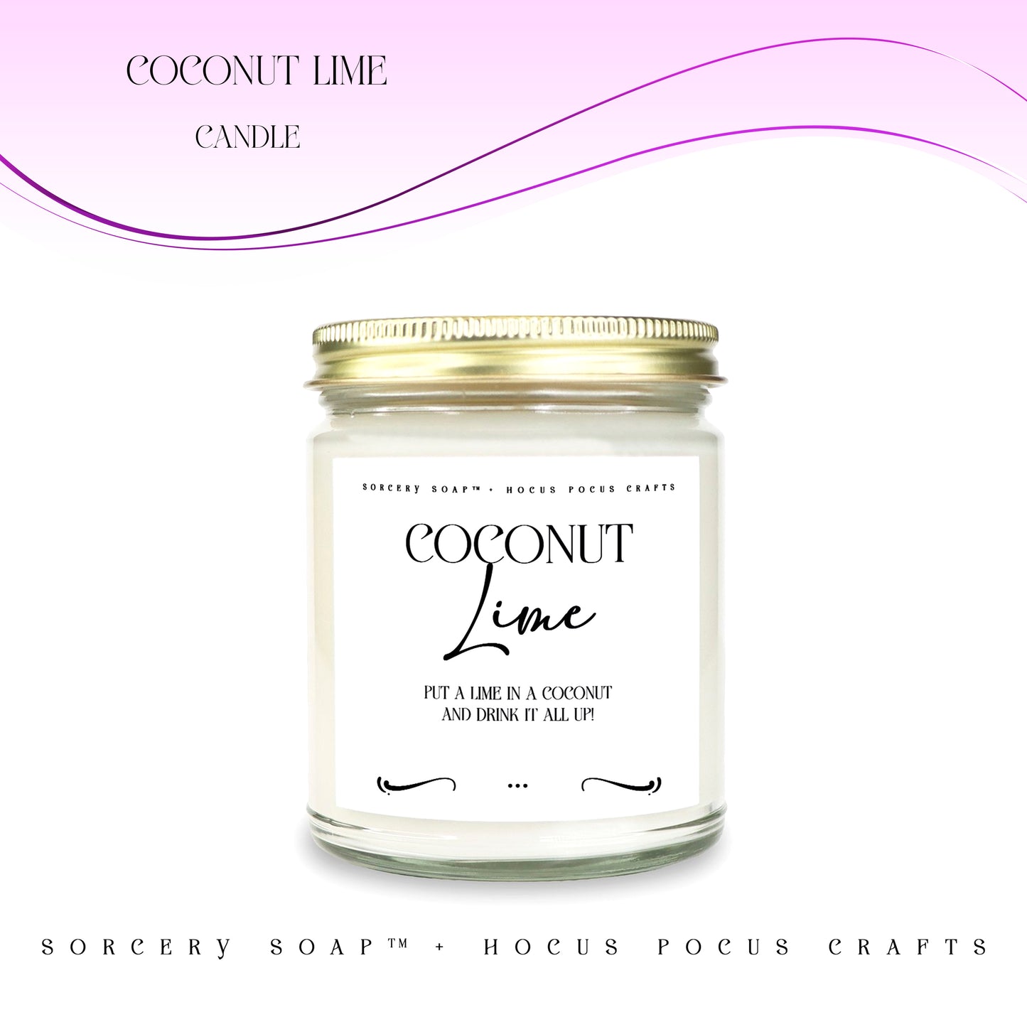Coconut Lime Candle Clear Jar 9oz