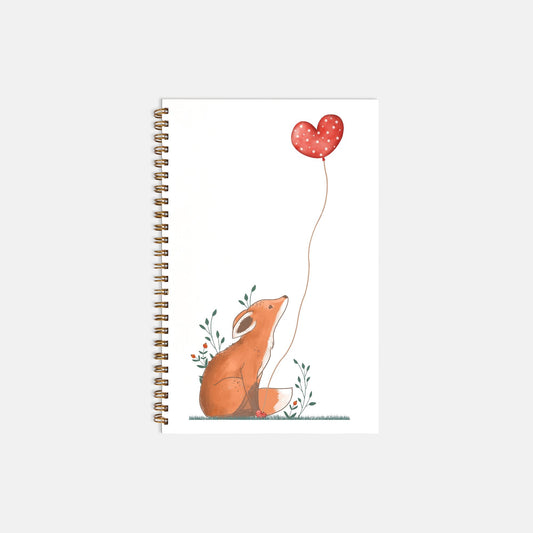 Sweet Fox Notebook Hardcover Spiral 5.5 x 8.5