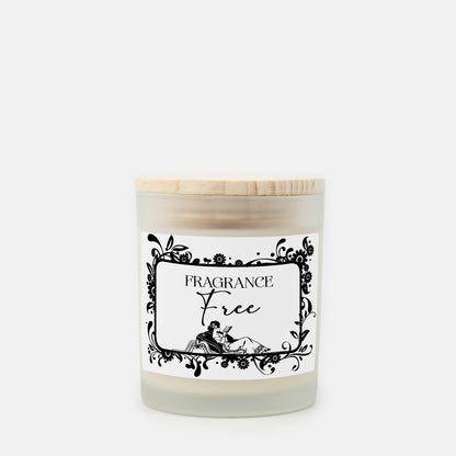 Fragrance Free Candle Frosted Glass (Hand Poured 11 oz)