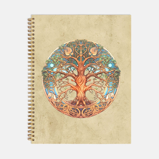 Tree of Life Blue Sky Journal Notebook Hardcover Spiral 8.5 x 11