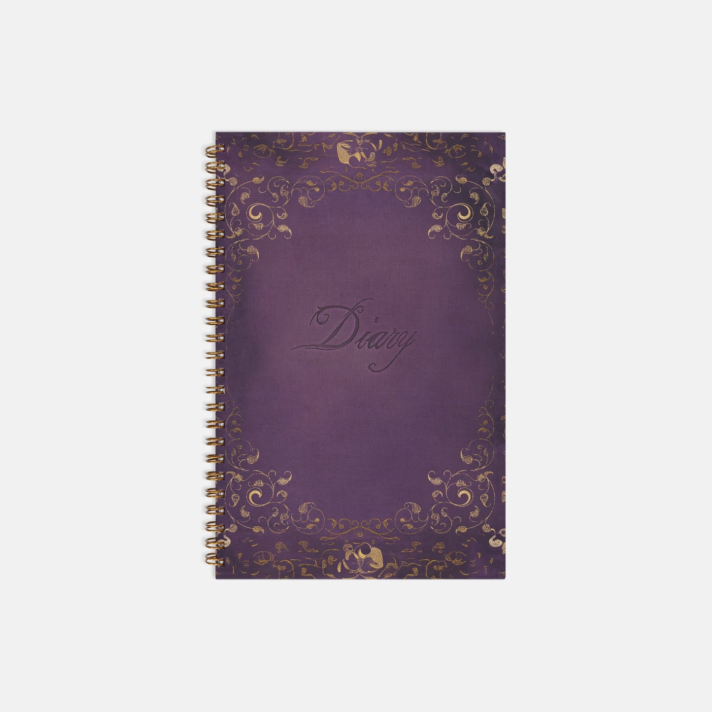 Purple Linen Diary Notebook Hardcover Spiral 5.5 x 8.5