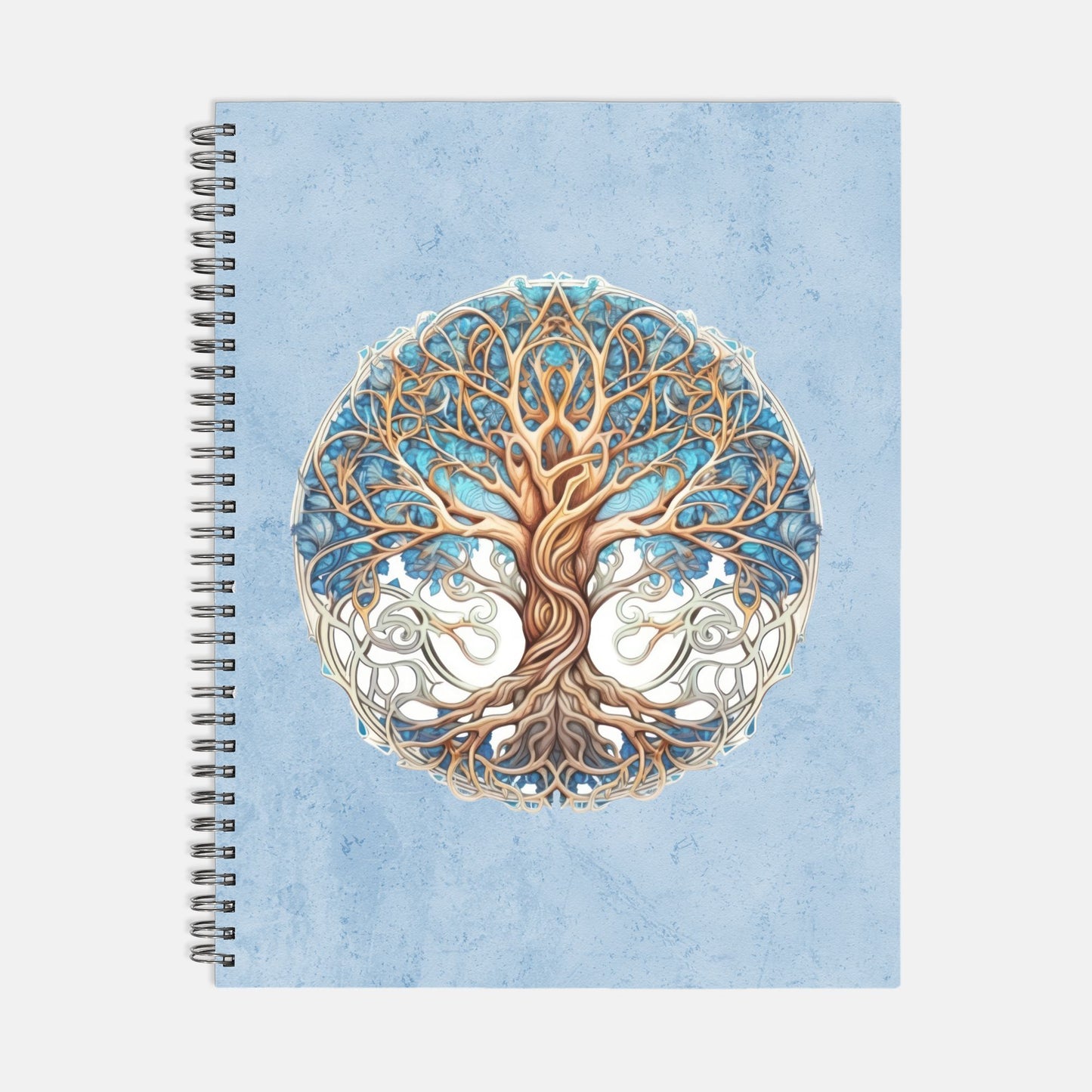 Tree of Life Blue Journal Notebook Hardcover Spiral 8.5 x 11