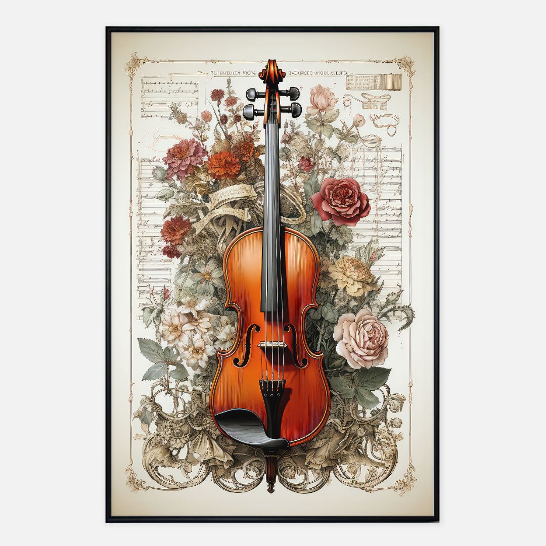 Antique Magical Violin Poster - 24" x 36"