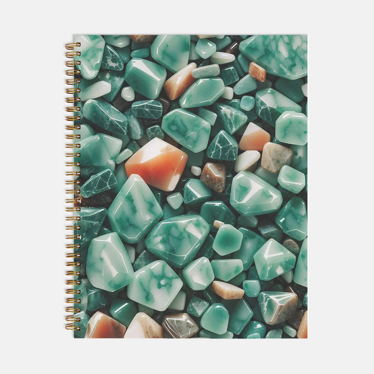 Jade and Carnelian Notebook Hardcover Spiral 8.5 x 11