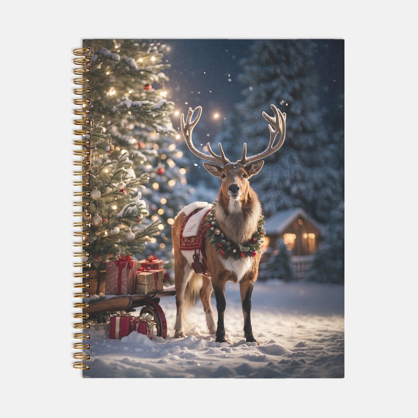 Reindeer (Magnyr) Notebook Hardcover Spiral 8.5 x 11