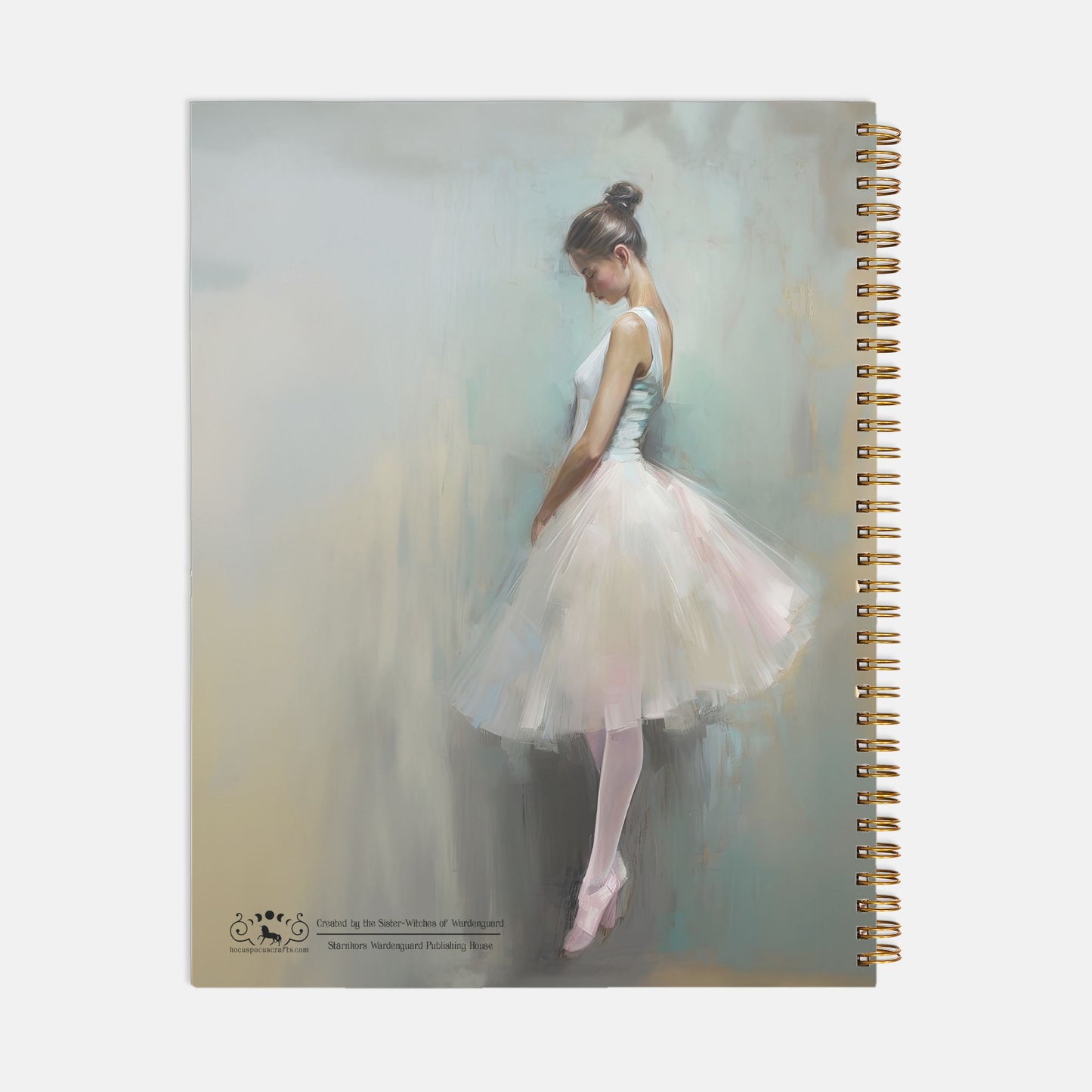 Ballerina Contemplation Journal Notebook Hardcover Spiral 8.5 x 11